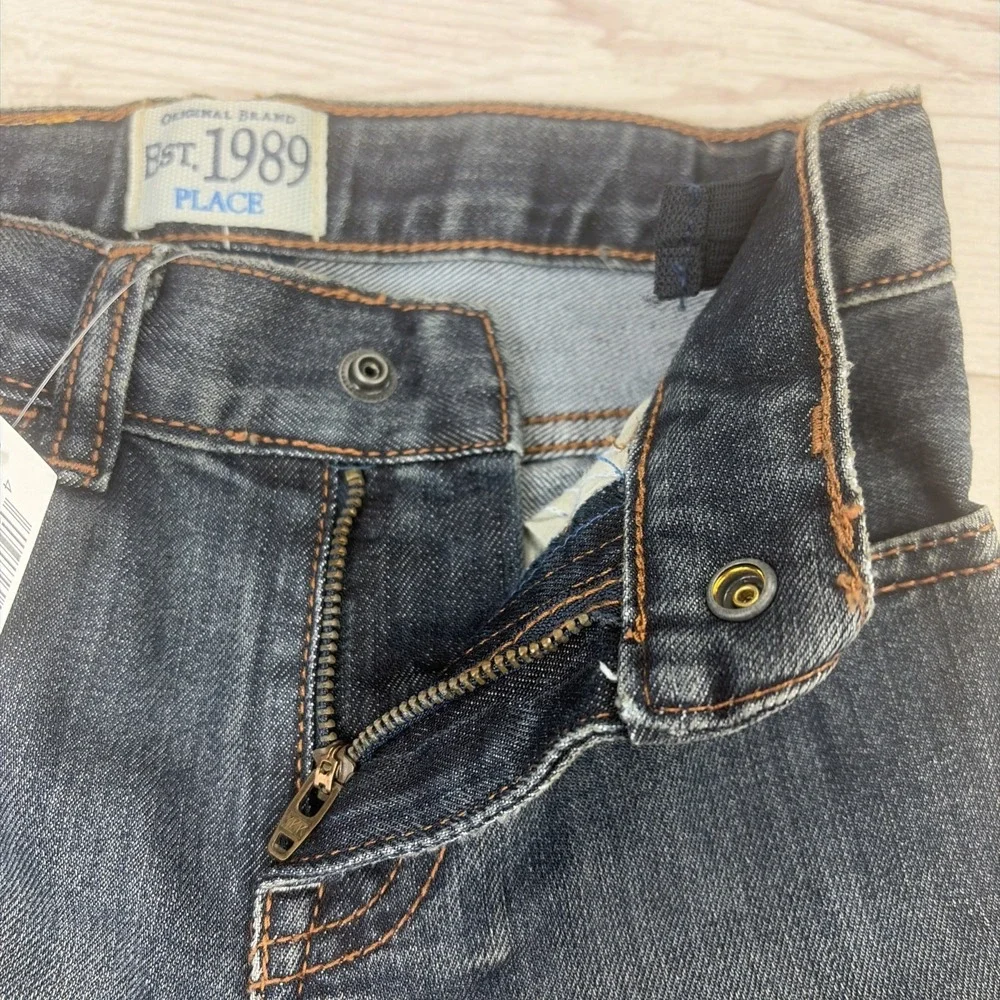 New Lot of 2 The Children's Place Boy's 4 Boot Cut Jeans Adjustable Waist Pants